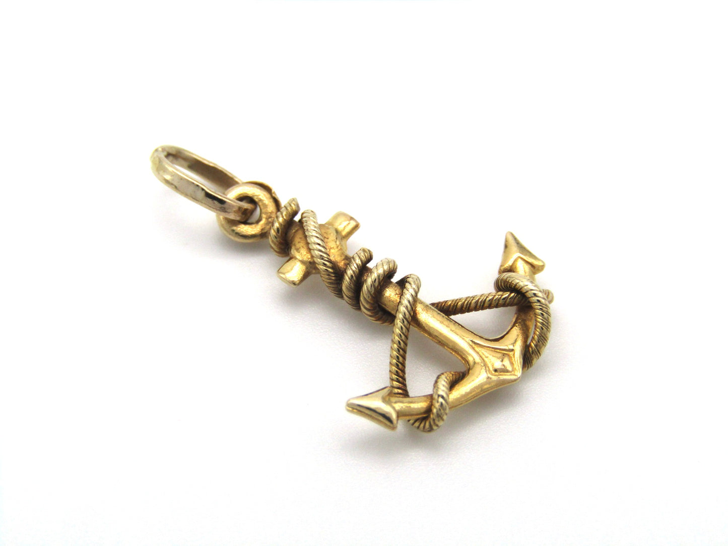 Vintage, 9K gold anchor and rope pendant, Italy