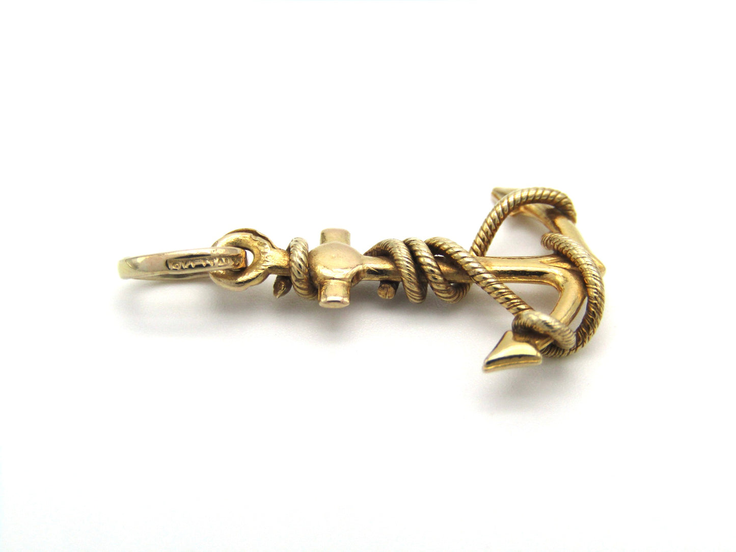 Vintage, 9K gold anchor and rope pendant, Italy