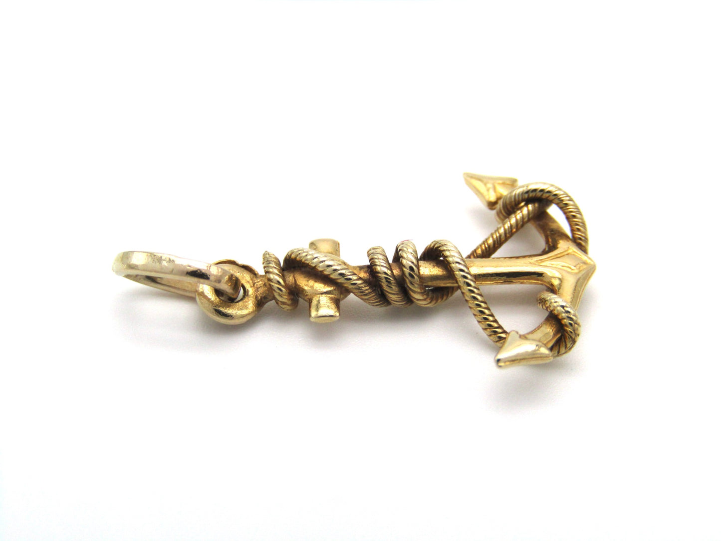 Vintage, 9K gold anchor and rope pendant, Italy