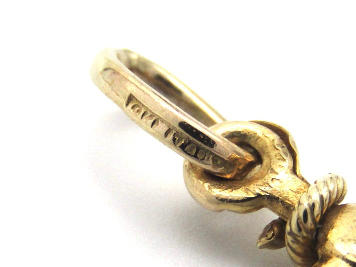 Vintage, 9K gold anchor and rope pendant, Italy