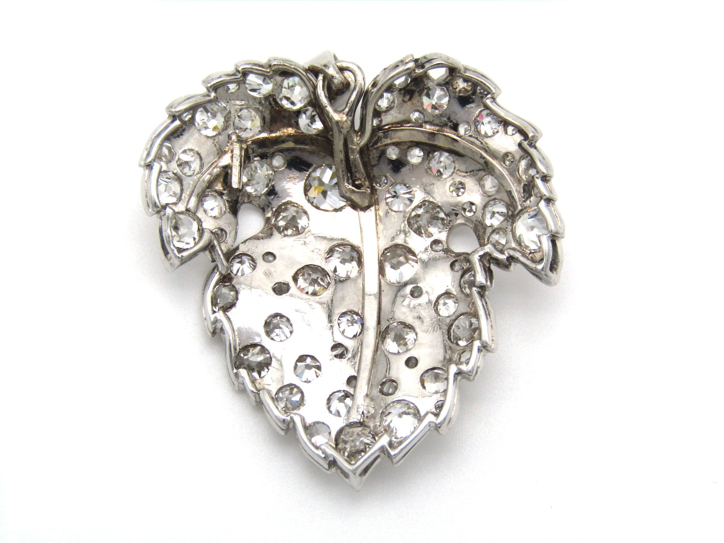 Victorian, platinum and diamond grape leaf pendant