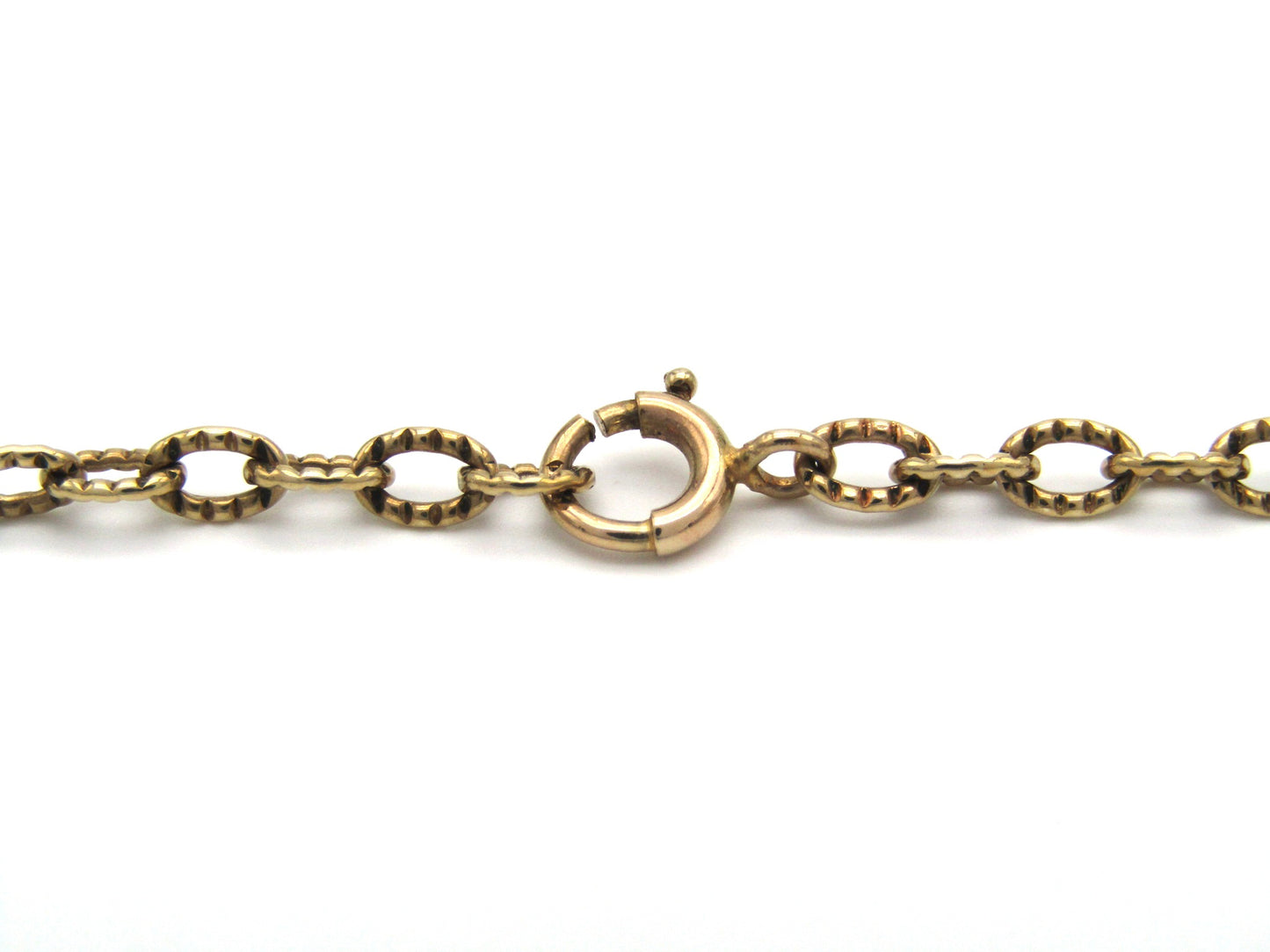 Vintage, 9K gold opera length cable link chain necklace, Sheffield, 1975