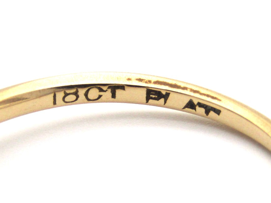 Mid-century 18K gold and platinum three-stone diamond ring