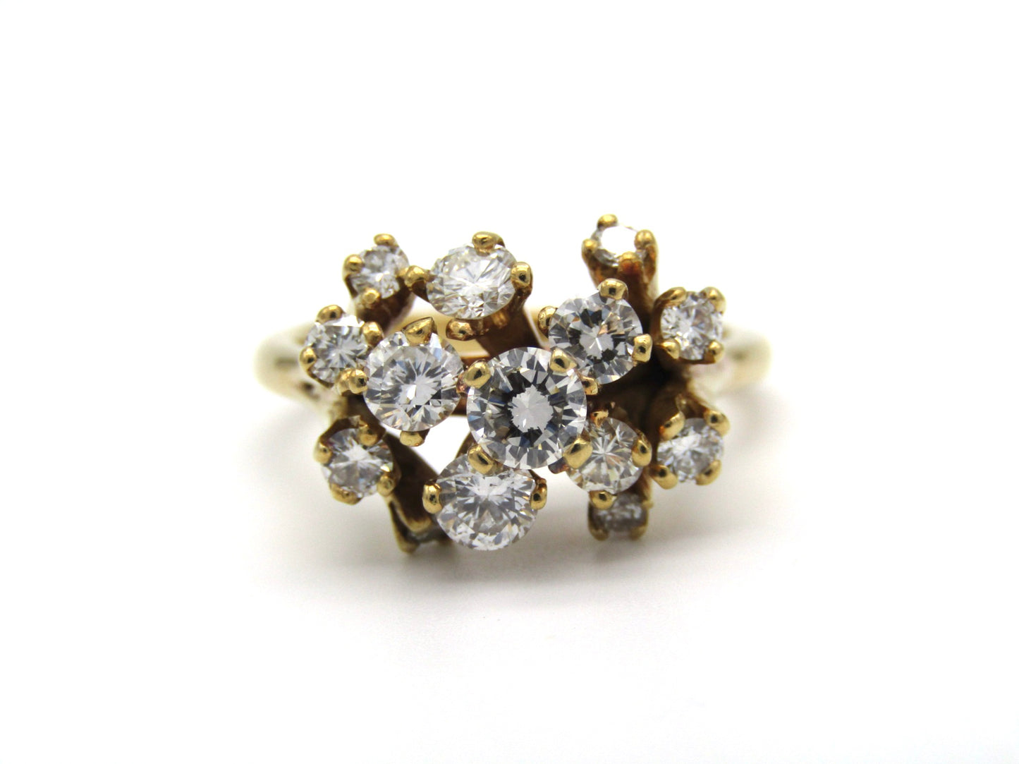 Mid-century, 18K gold diamond ring