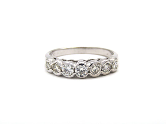 Estate, 18K gold diamond half eternity ring