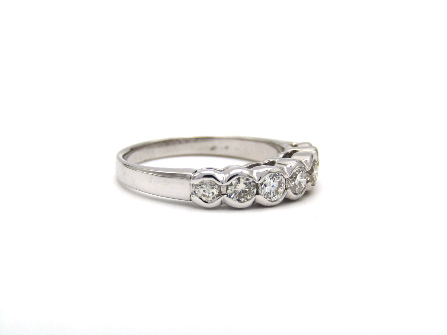Estate, 18K gold diamond half eternity ring