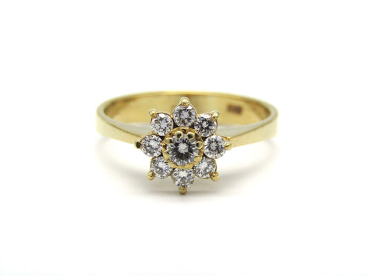 Vintage, 18K gold diamond 'flower' ring