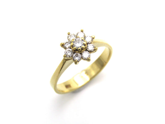 Vintage, 18K gold diamond 'flower' ring