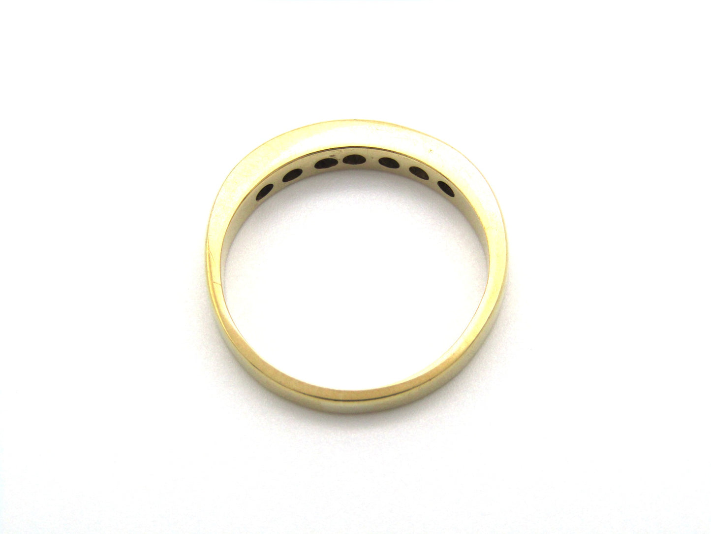 Vintage, 18K gold sapphire and diamond half eternity ring