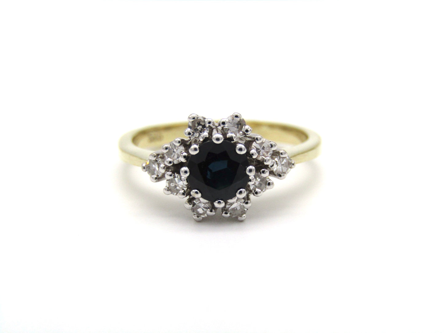 Mid-century, 14K gold sapphire and diamond ring