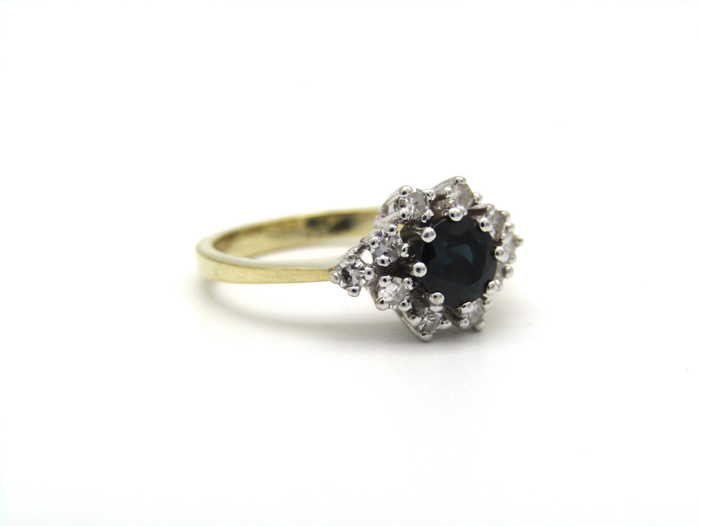 Mid-century, 14K gold sapphire and diamond ring
