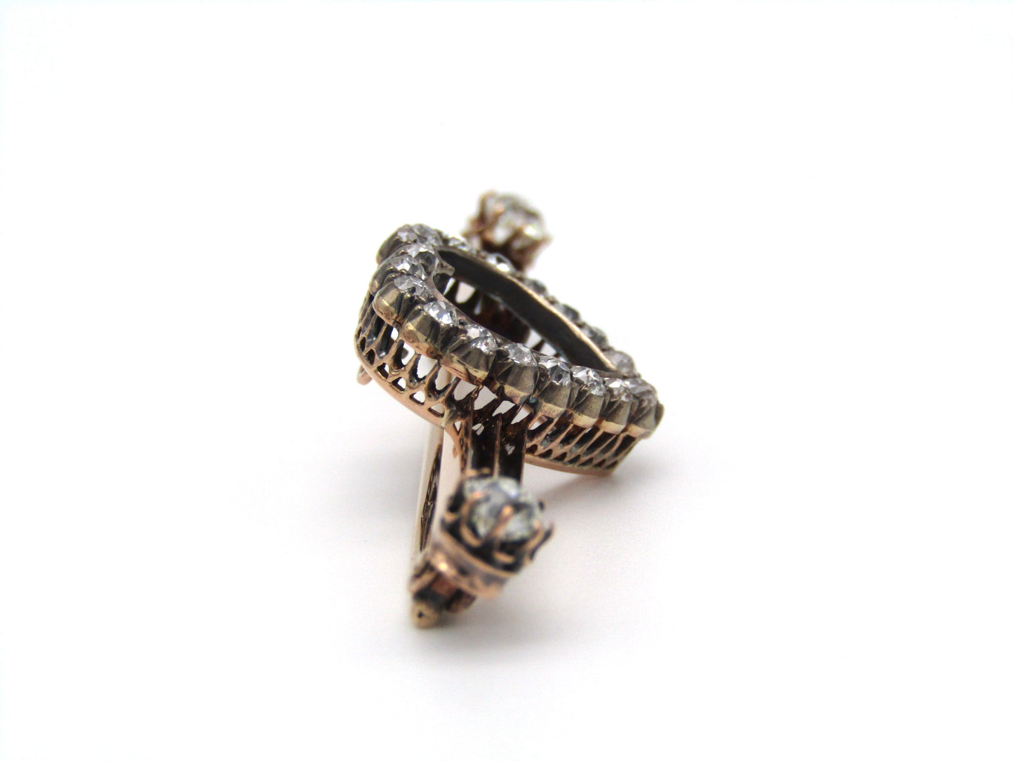 Victorian, 14K gold diamond 'heart' brooch
