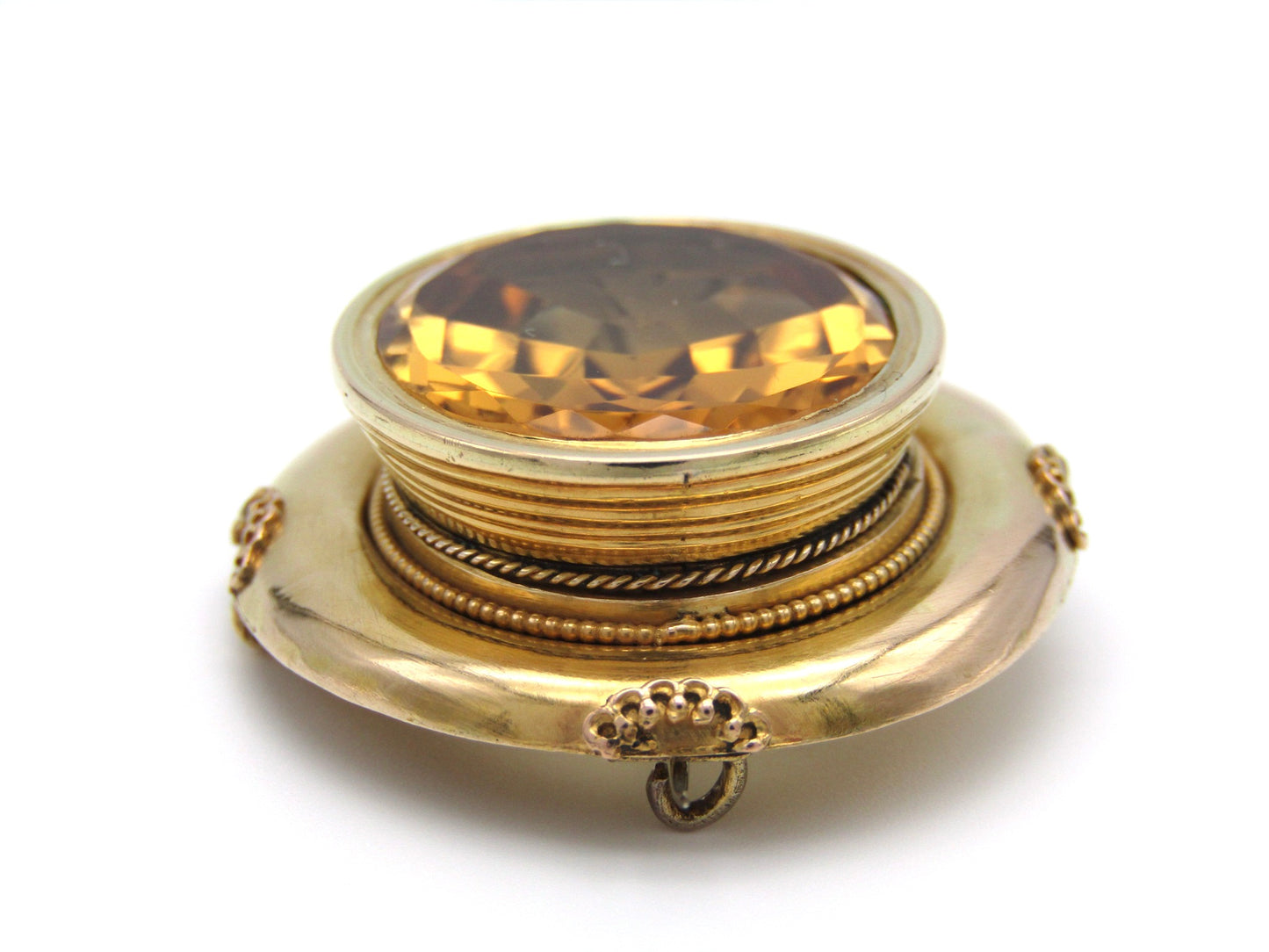 Victorian, 14K gold citrine brooch