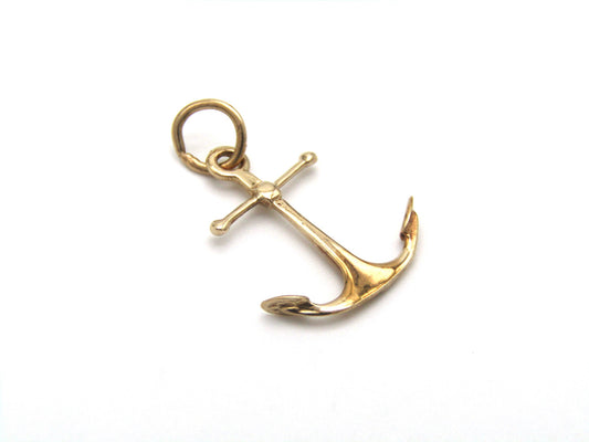 Vintage, 9K gold anchor pendant/charm