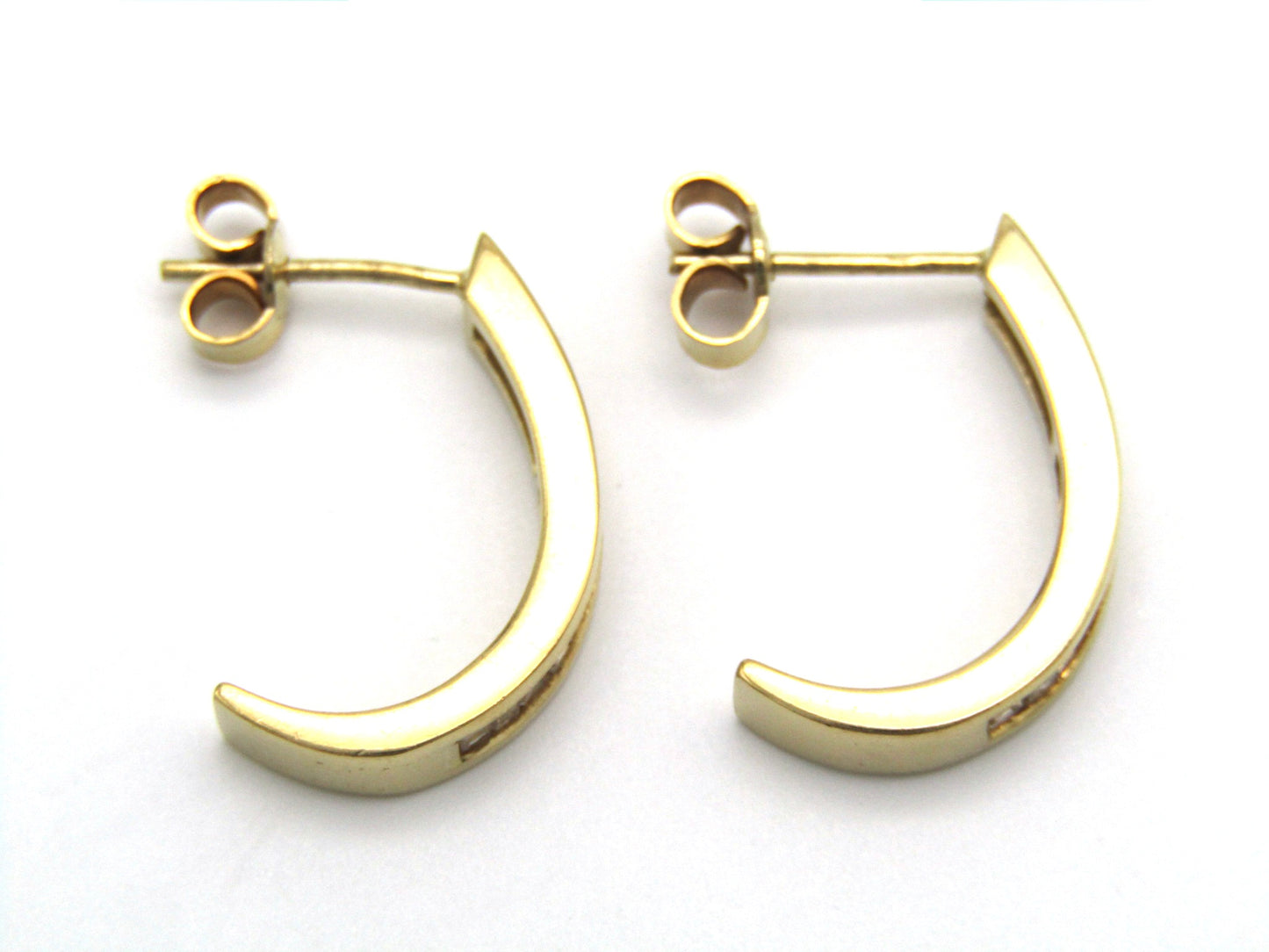 Estate, 18K gold diamond half-hoop earrings