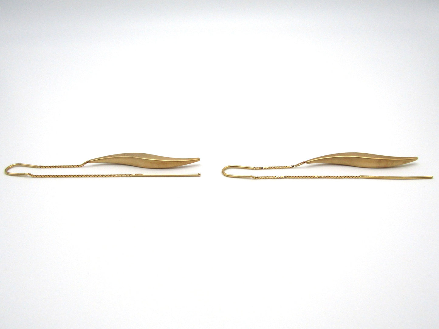 Vintage, 14K gold threader earrings, Italian