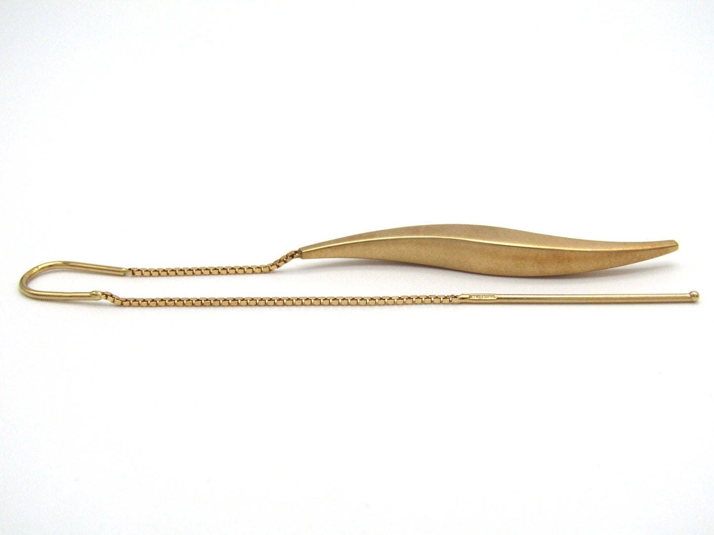 Vintage, 14K gold threader earrings, Italian