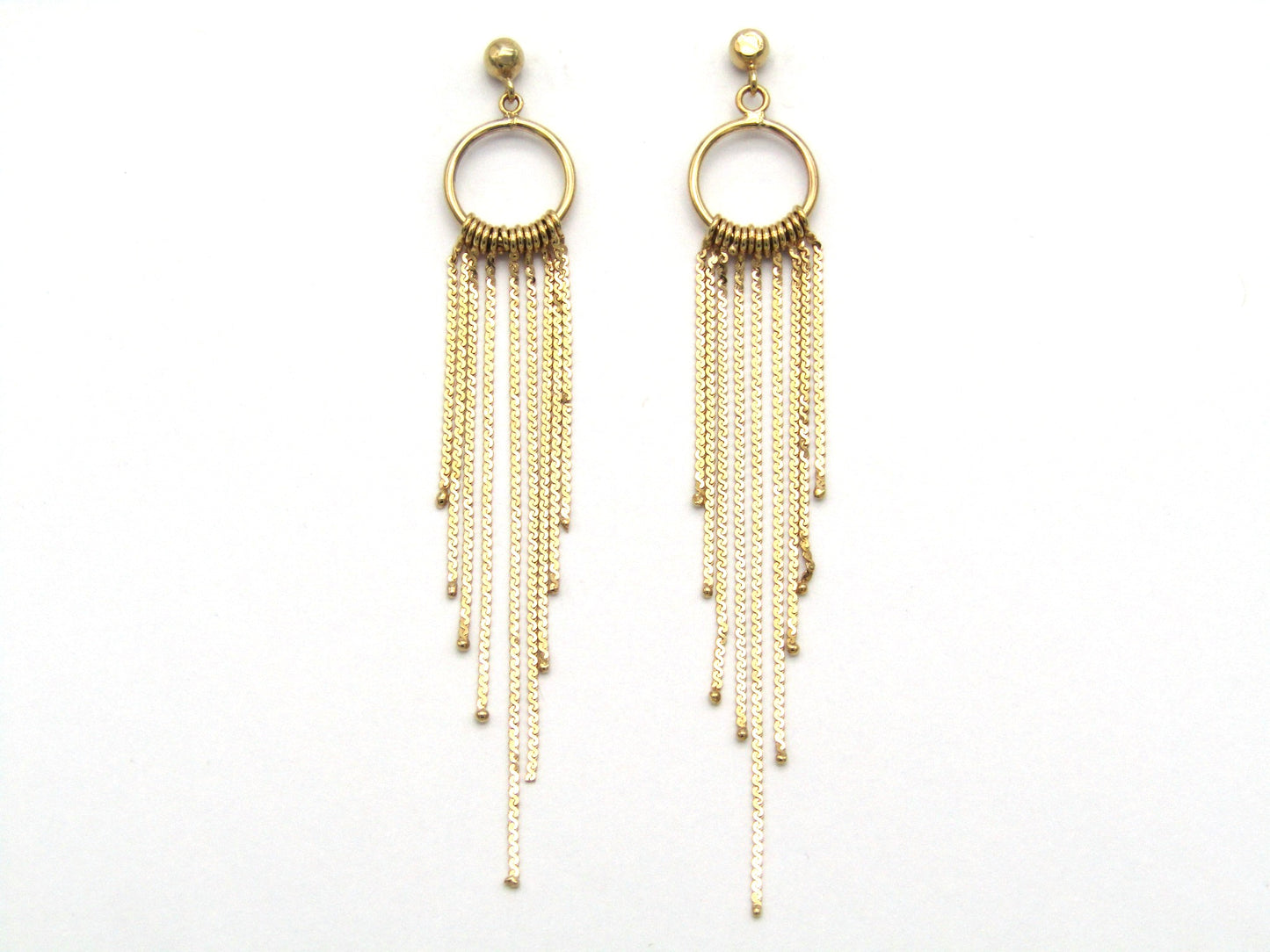 Vintage, 9K gold tassel earrings by UnoAerre