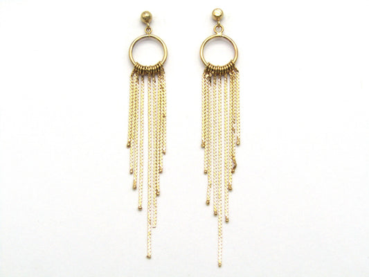 Vintage, 9K gold tassel earrings by UnoAerre