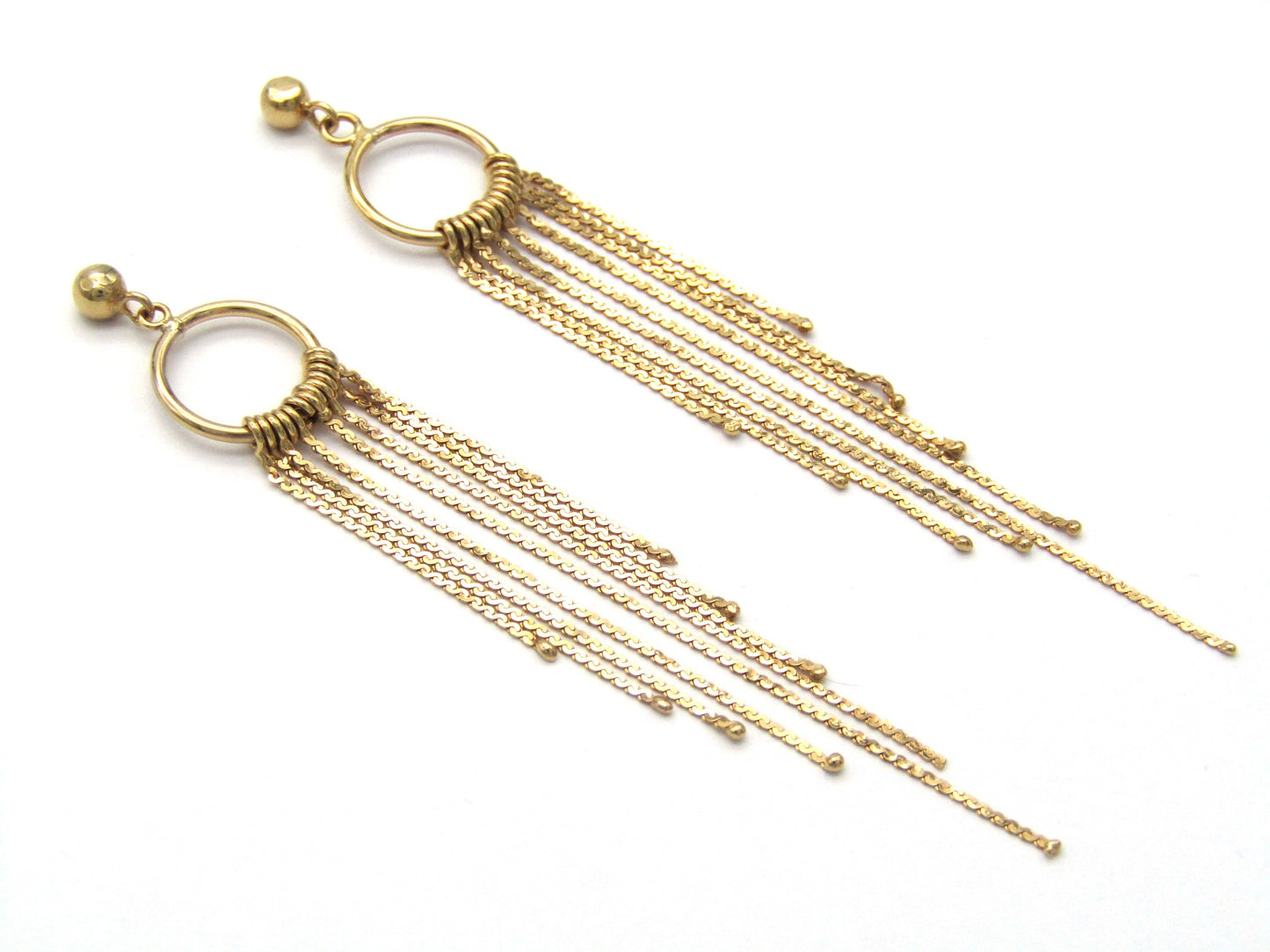 Vintage, 9K gold tassel earrings by UnoAerre
