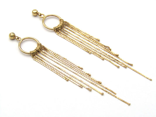Vintage, 9K gold tassel earrings by UnoAerre