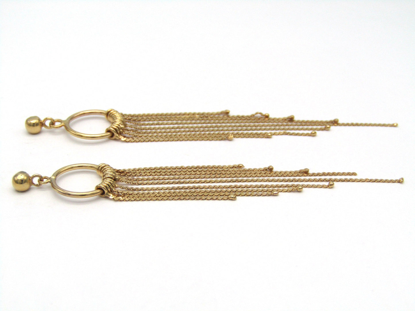 Vintage, 9K gold tassel earrings by UnoAerre