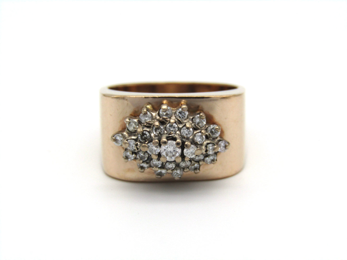 Vintage, 9K gold diamond ring