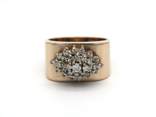 Vintage, 9K gold diamond ring
