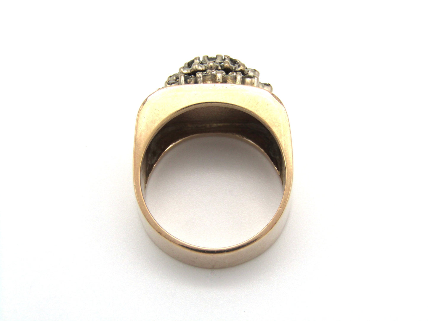 Vintage, 9K gold diamond ring