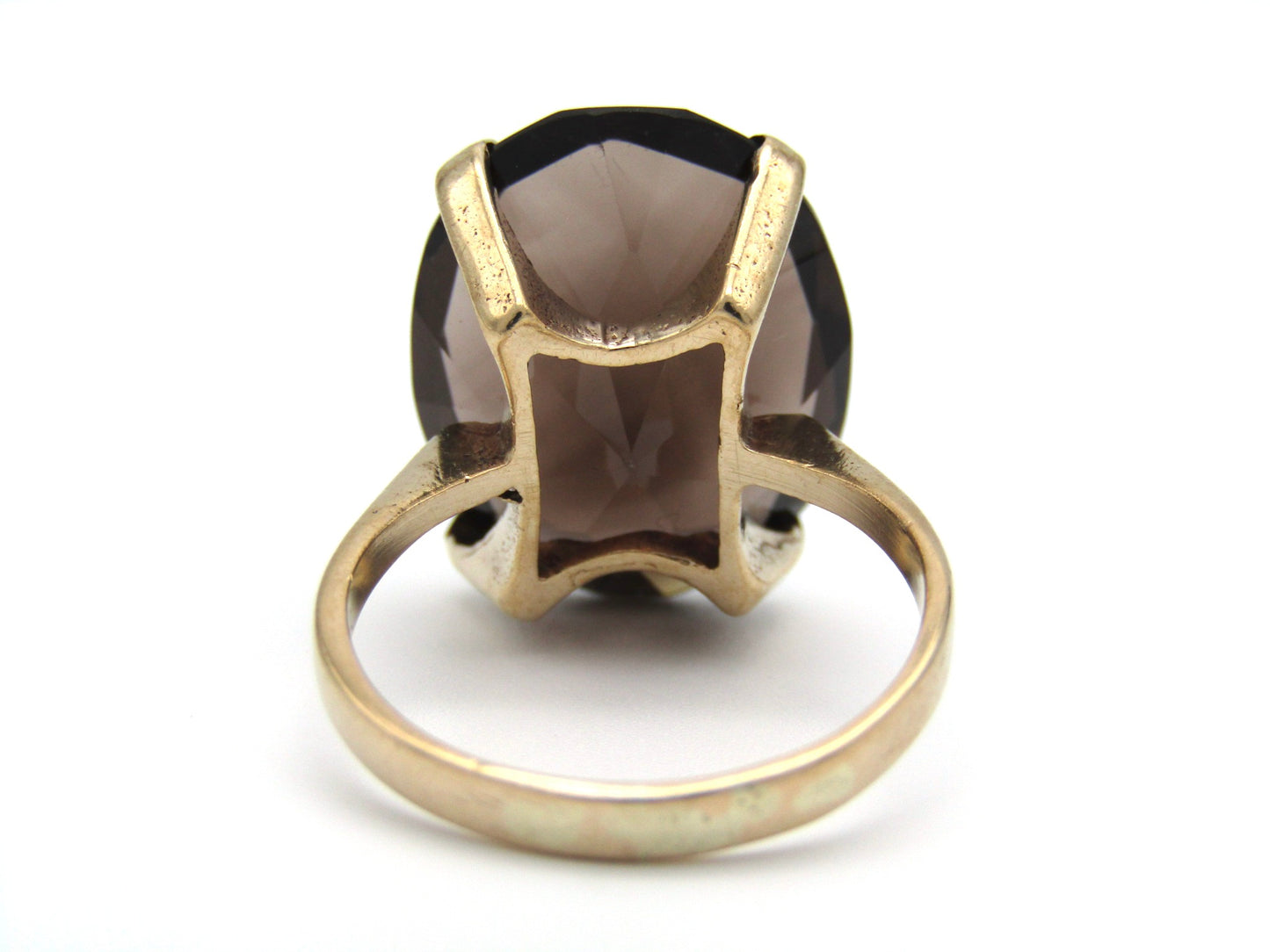 Vintage, 9K gold smoky quartz ring, Birmingham, 1983