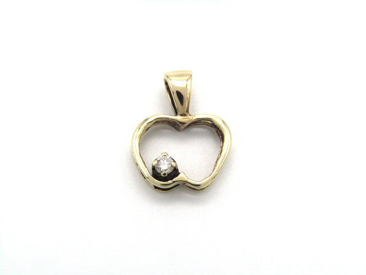 Vintage, 9K gold diamond 'apple' pendant