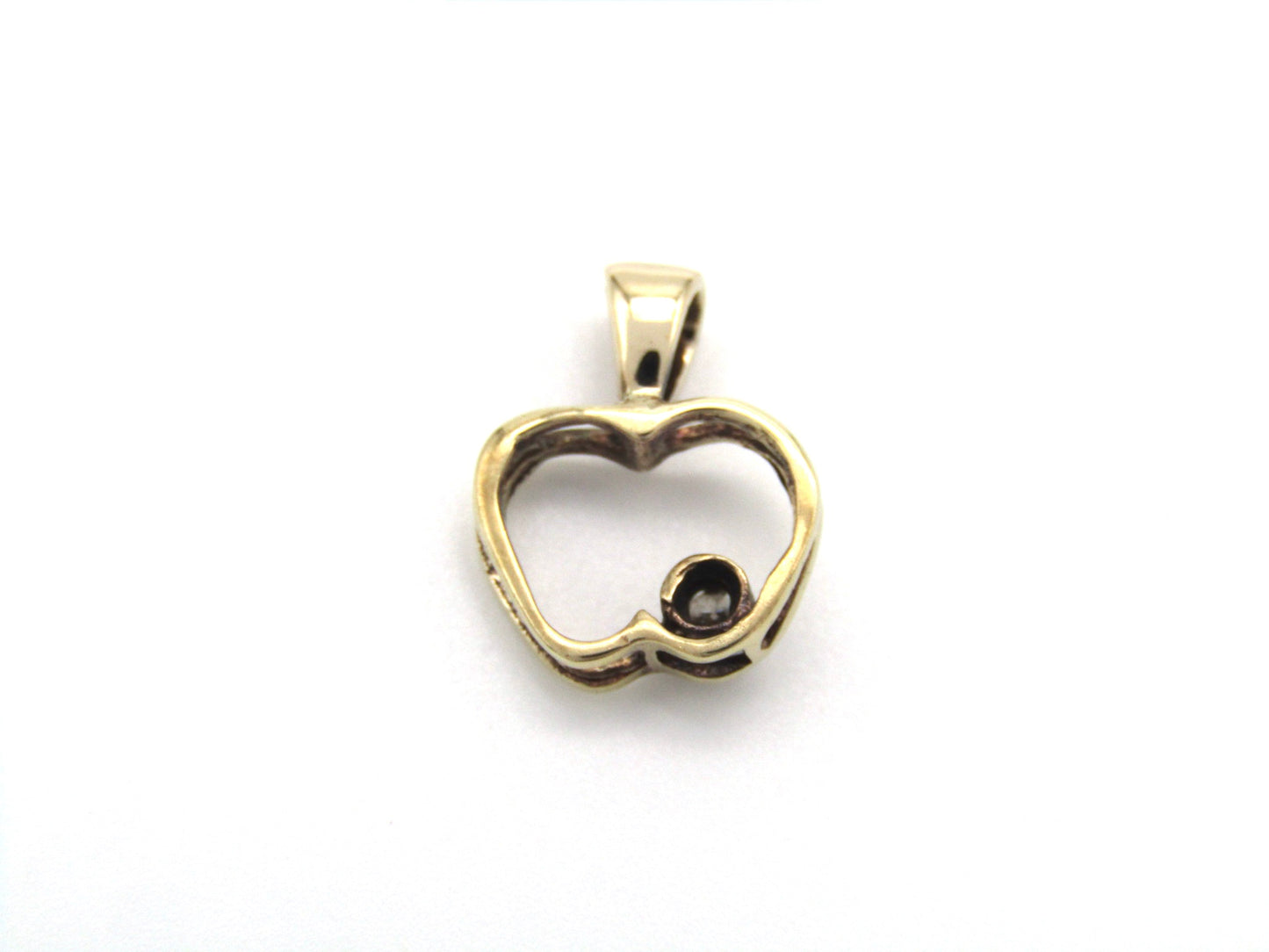 Vintage, 9K gold diamond 'apple' pendant