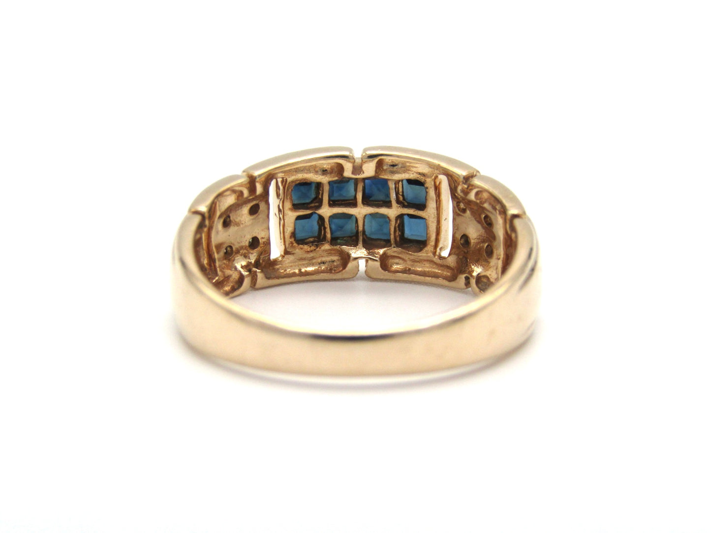 Mid-century, 9K gold sapphire and diamond ring