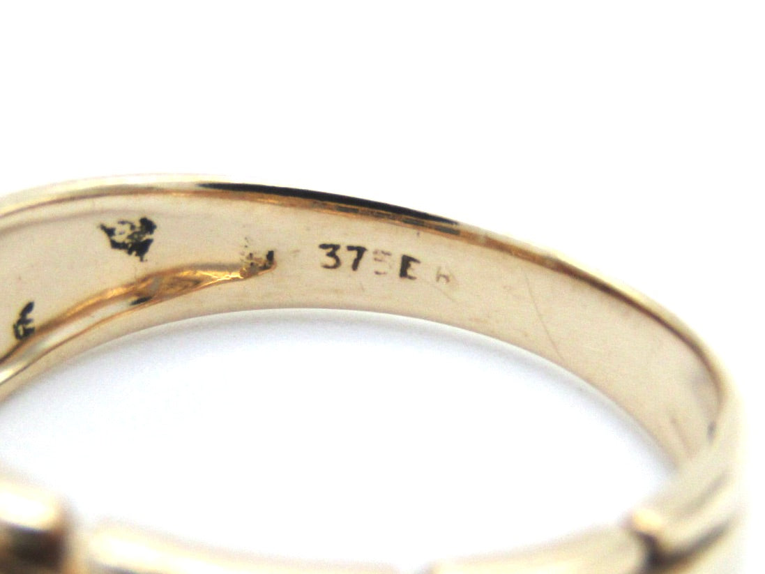 Mid-century, 9K gold sapphire and diamond ring