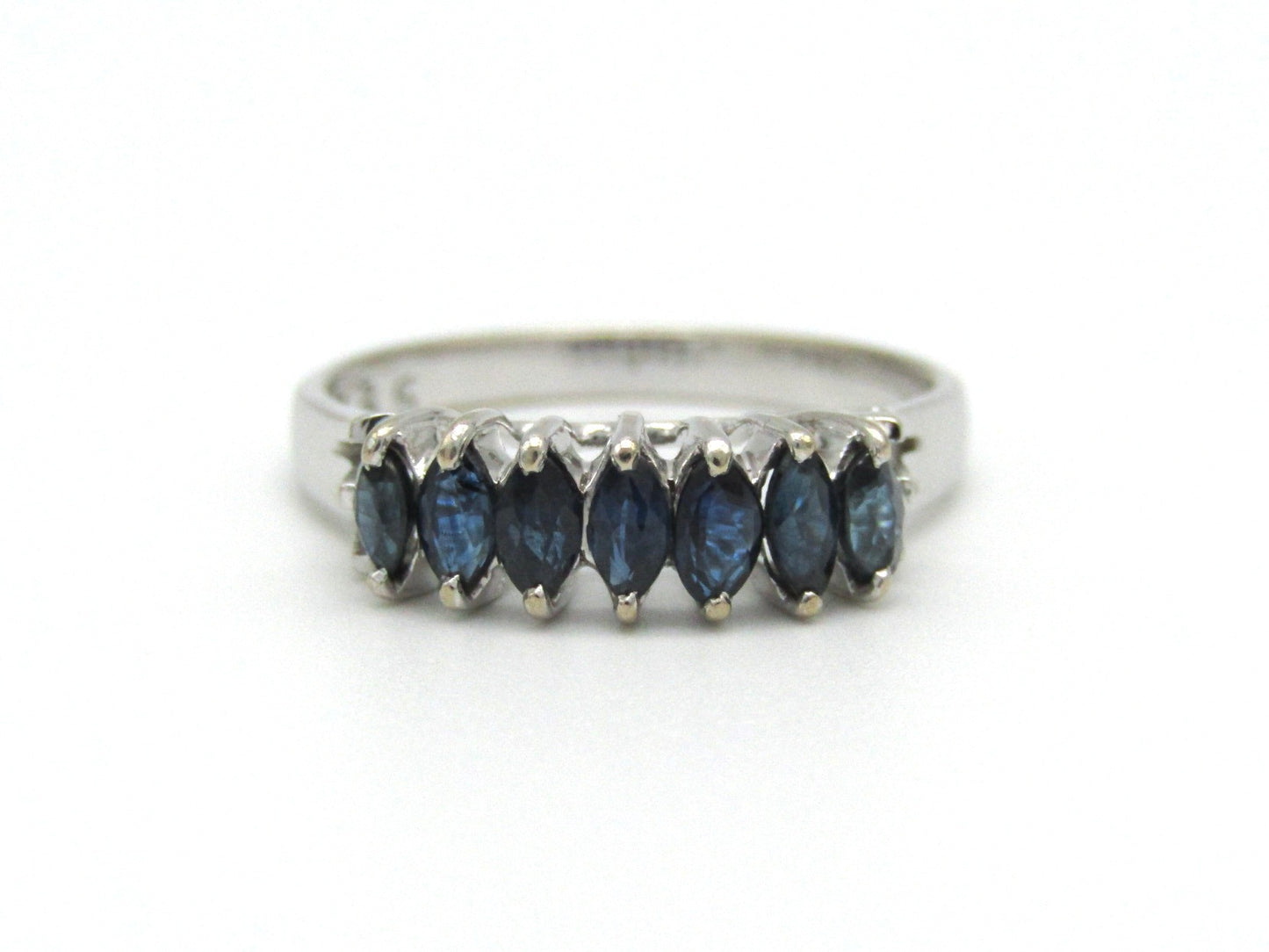 Estate, 14K gold sapphire half eternity ring