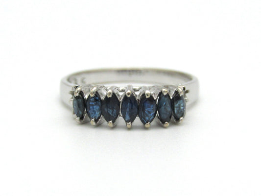 Estate, 14K gold sapphire half eternity ring