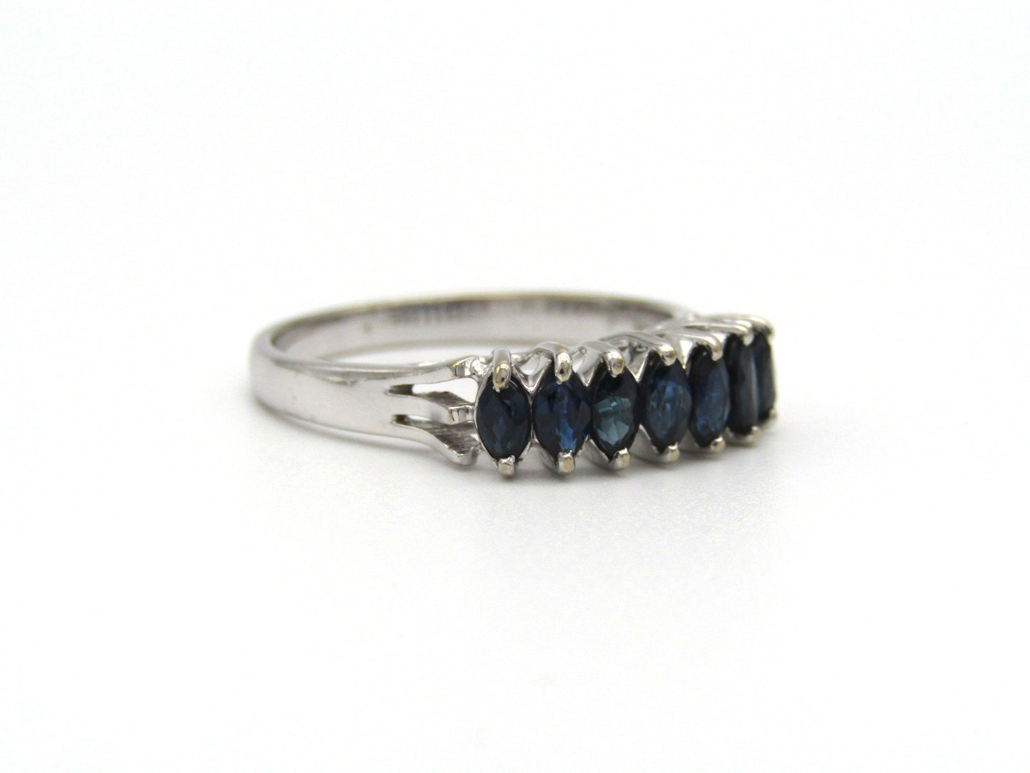 Estate, 14K gold sapphire half eternity ring