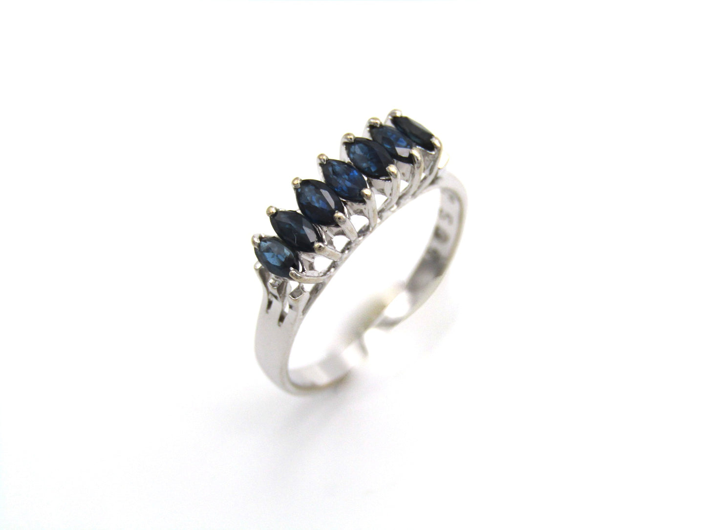 Estate, 14K gold sapphire half eternity ring
