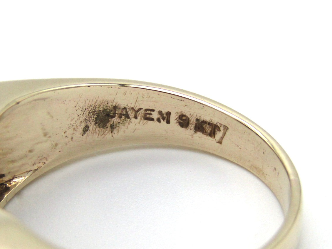 Vintage, 9K gold Akoya pearl and diamond ring