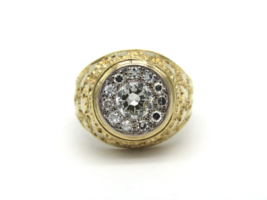 Vintage, 18K gold diamond cluster ring, c.1970s