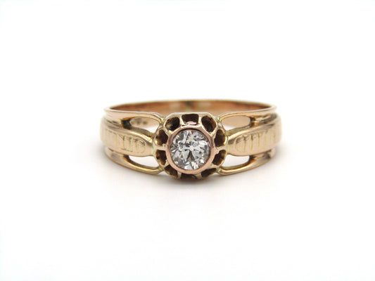 Victorian, 14K gold 0.40ct Old European-cut diamond solitaire ring