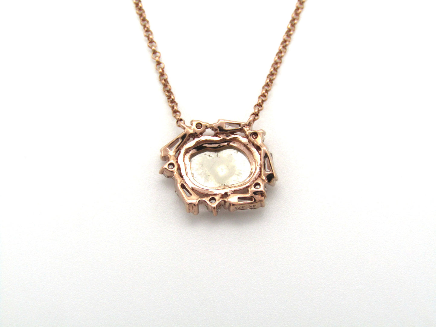 Estate, 9K gold diamond 'slice' necklace