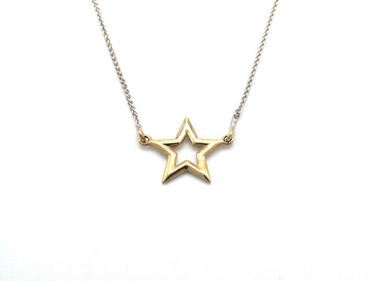 Estate, 9K gold 'star' necklace