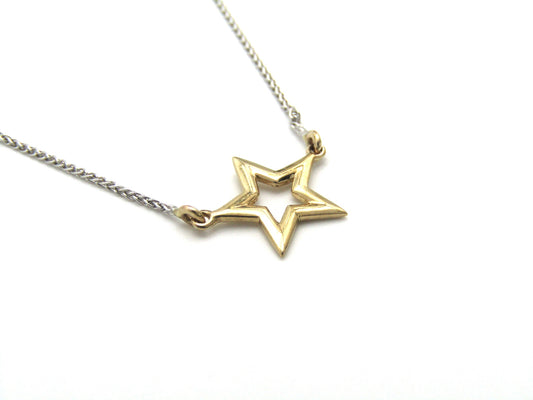 Estate, 9K gold 'star' necklace