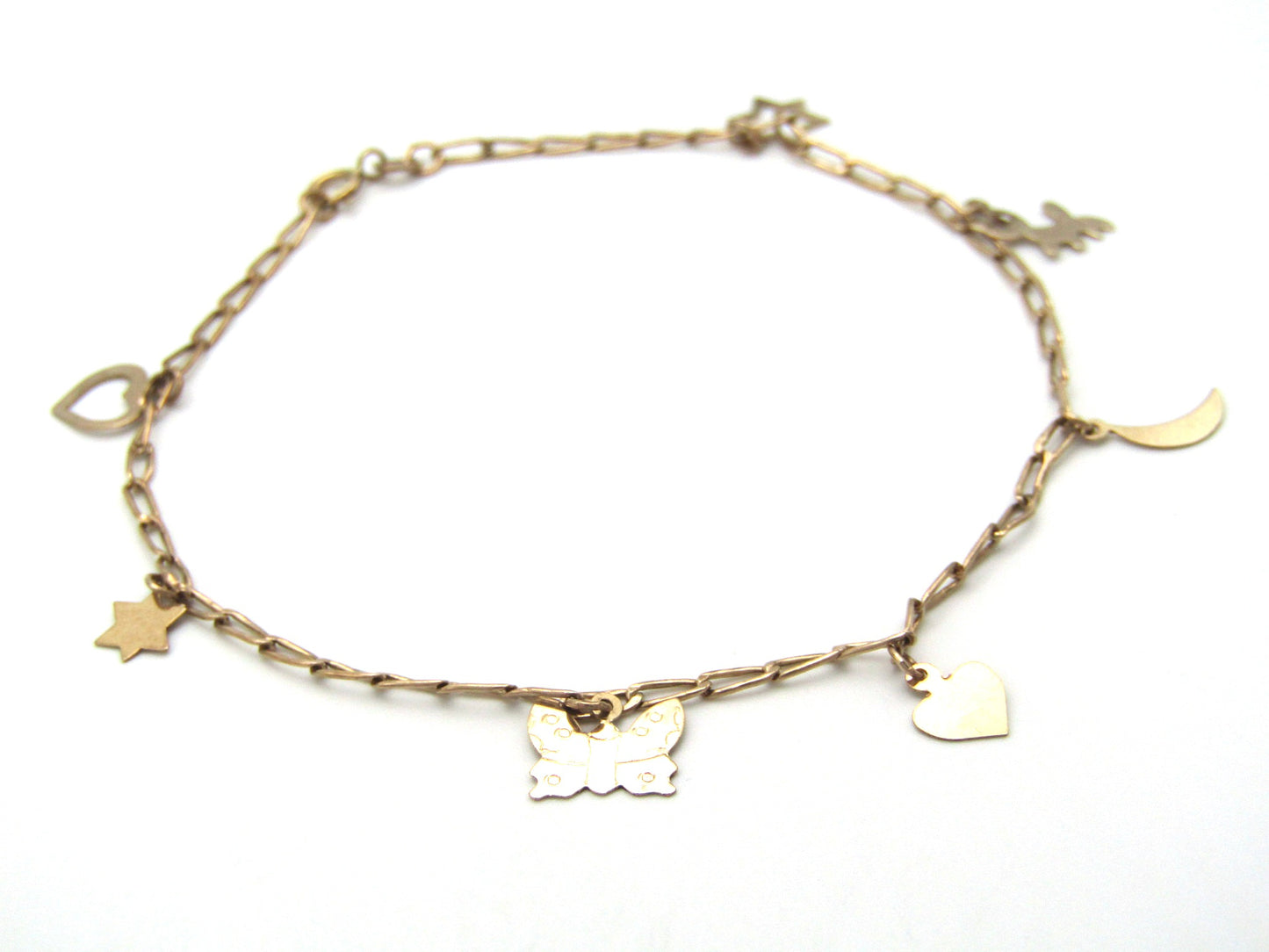 Estate, 9K gold charm bracelet