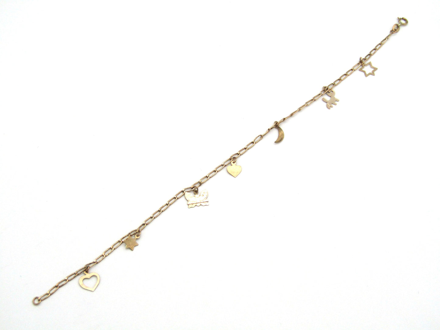 Estate, 9K gold charm bracelet