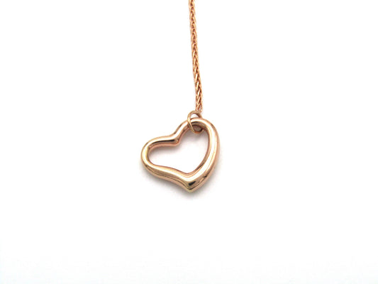 Estate, 9K gold adjustable heart necklace