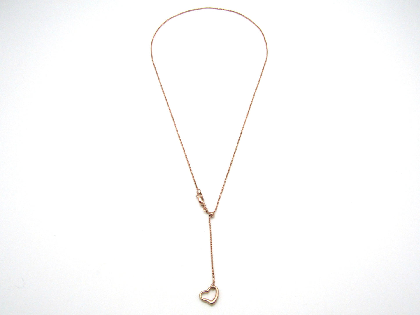 Estate, 9K gold adjustable heart necklace