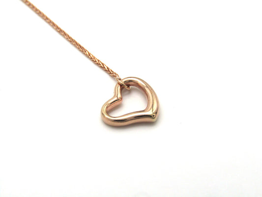 Estate, 9K gold adjustable heart necklace