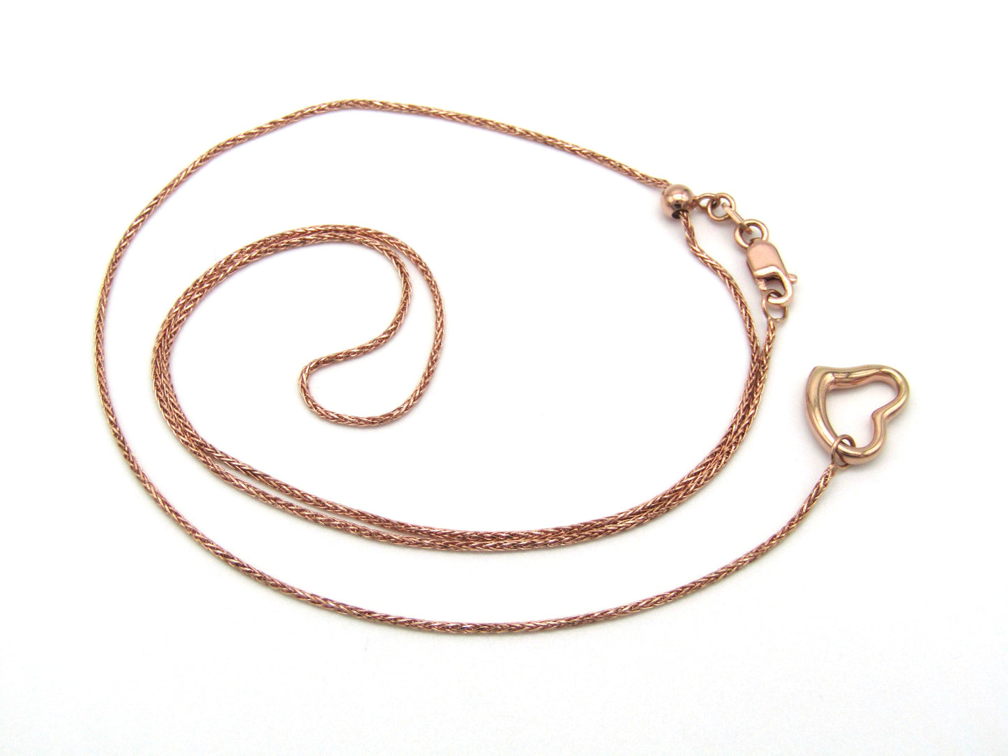 Estate, 9K gold adjustable heart necklace